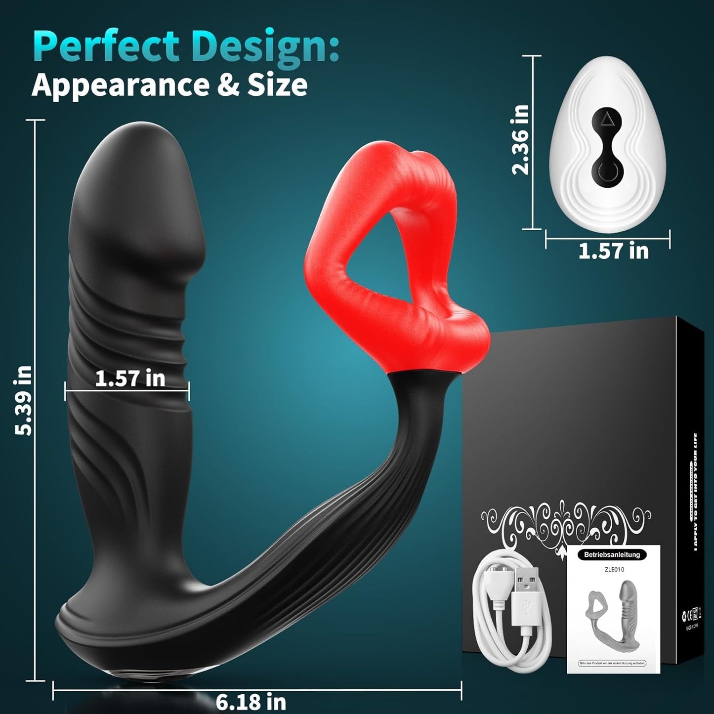 Anillo vibrador prostático DualThrust con 9+9 modos