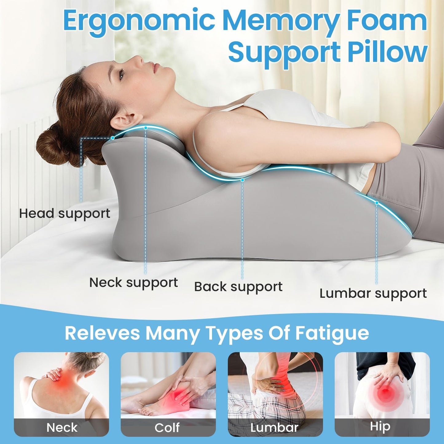 Almohada de cuña ergonómica para posicionamiento en pareja