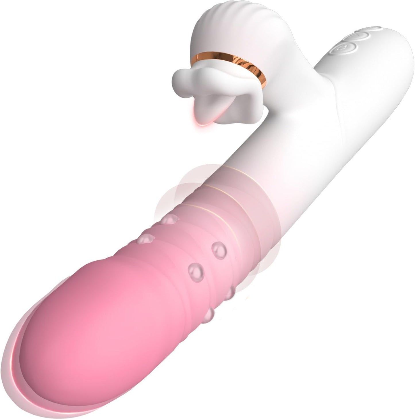 FadedGlory Vibrador 3 en 1 con perlas giratorias y lengua