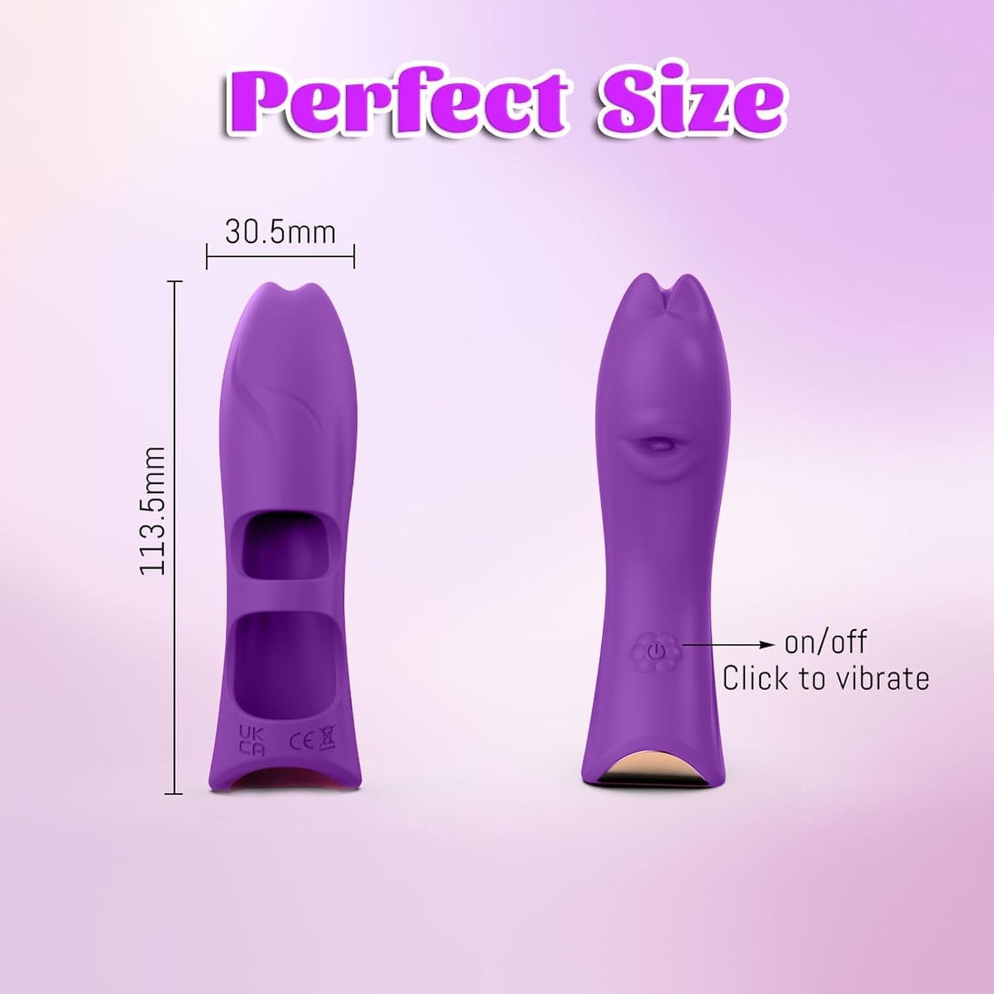 Vibrador de dedo para gatos KittyCurve 10 modos impermeable morado