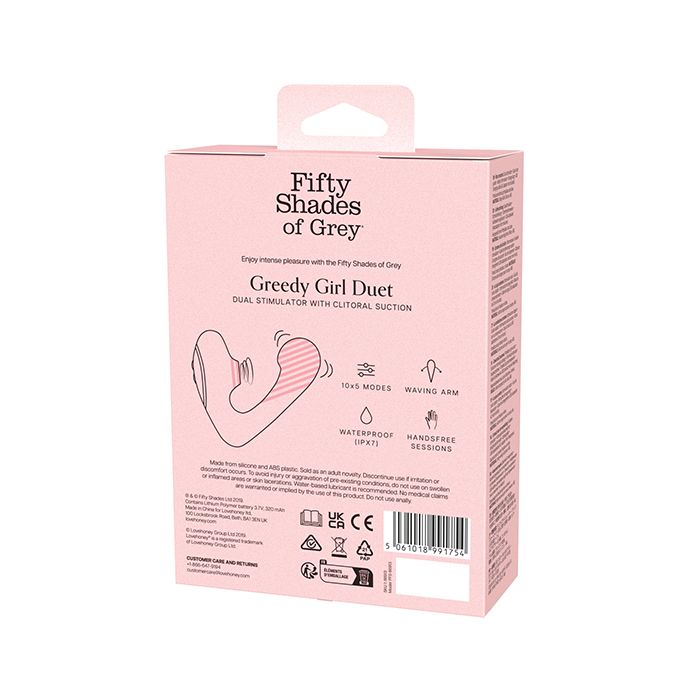 Fifty Shades of Grey Duo de succion clitoridienne et vibrateur Greedy Girl
