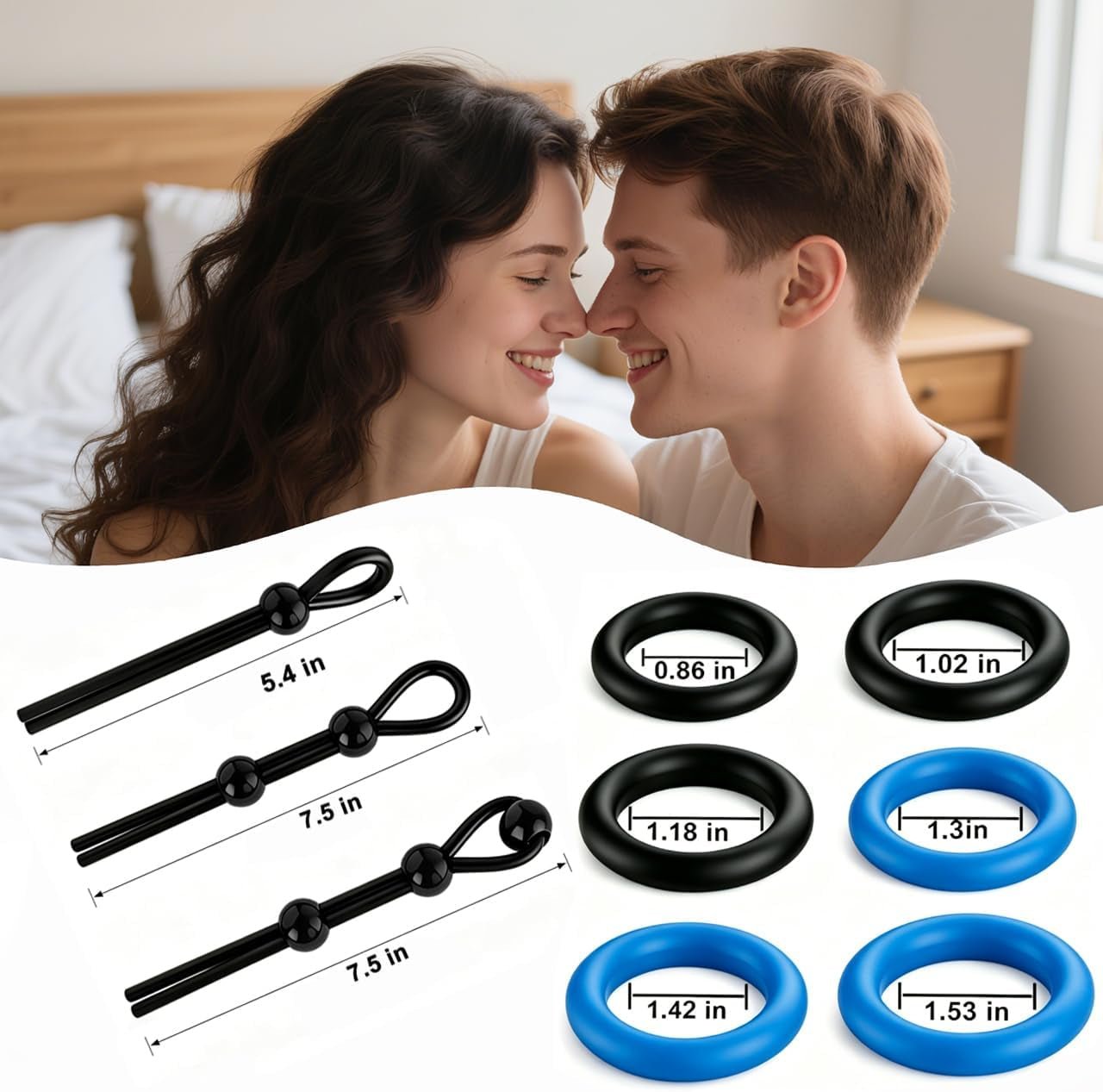 Juego de Anillos para Pene Ajustables FlexLoop de 9 Piezas