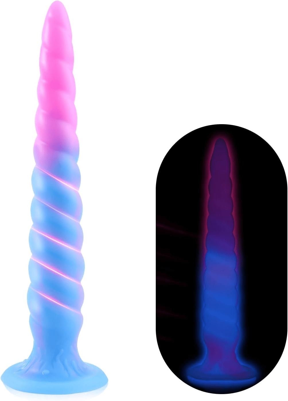 GlowSerpent Spiral Glow Anal Dildo | Strong Suction Cup