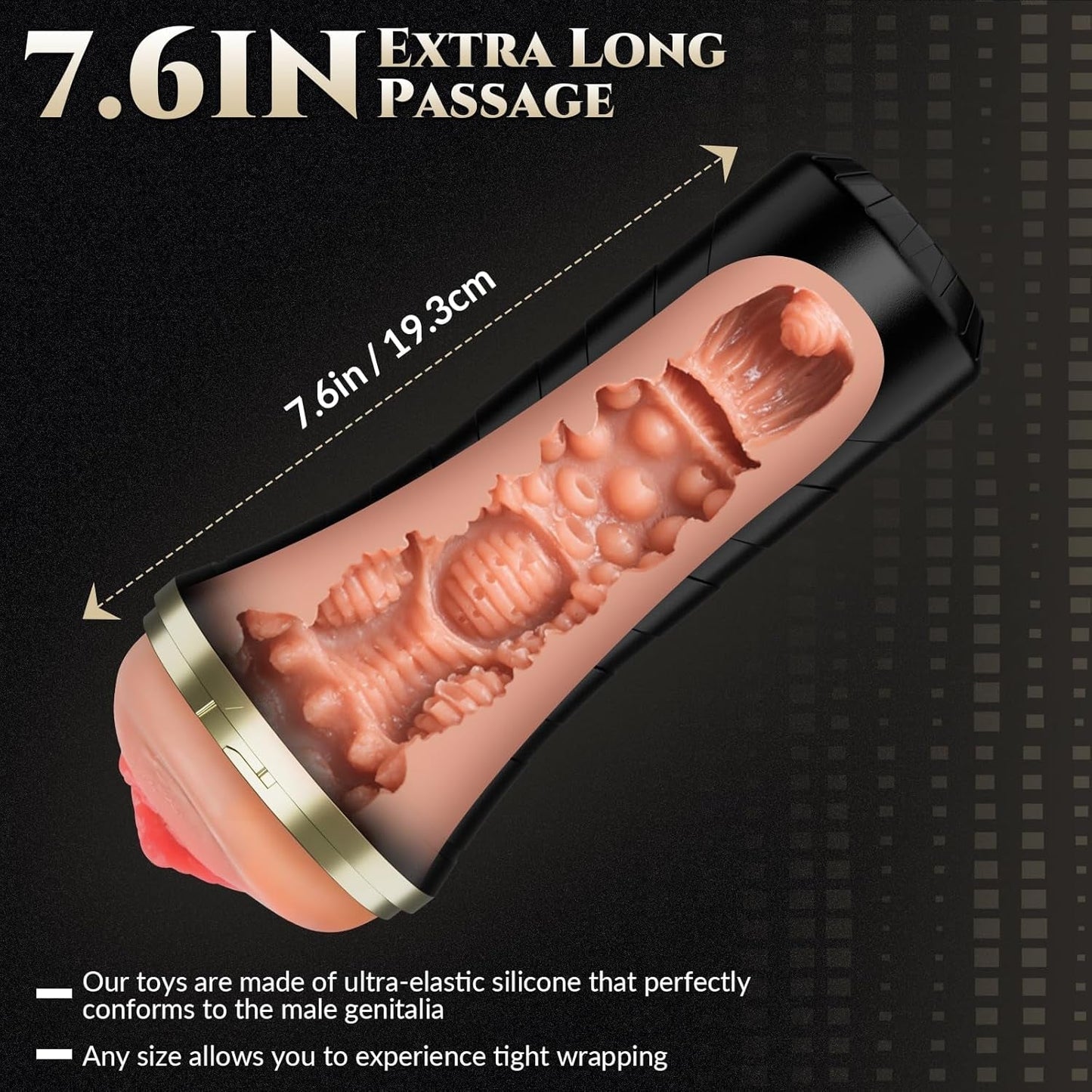 GripLuxe Masturbateur de poche réaliste 7,5" type Fleshlight