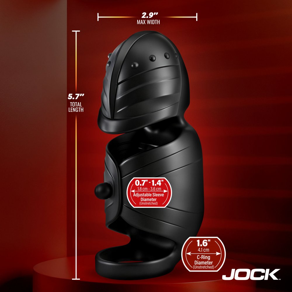 Masturbador de silicona JOCK Helmet Humper con rotación y vibración