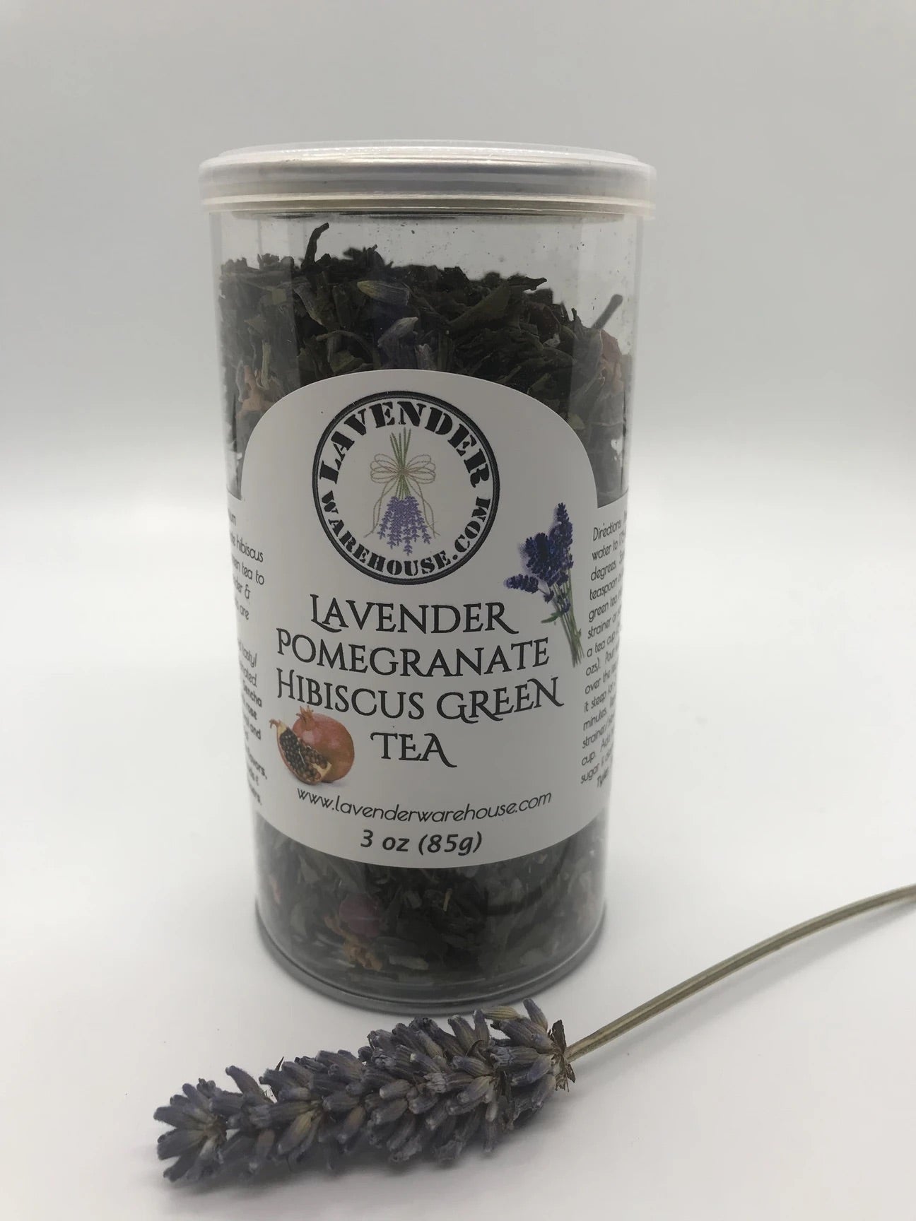 Juego de regalo de té verde de lavanda, granada e hibisco
