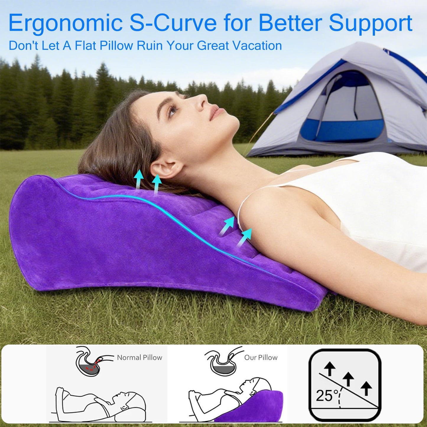 Almohada de Viaje Hinchable para Parejas para Posiciones Íntimas