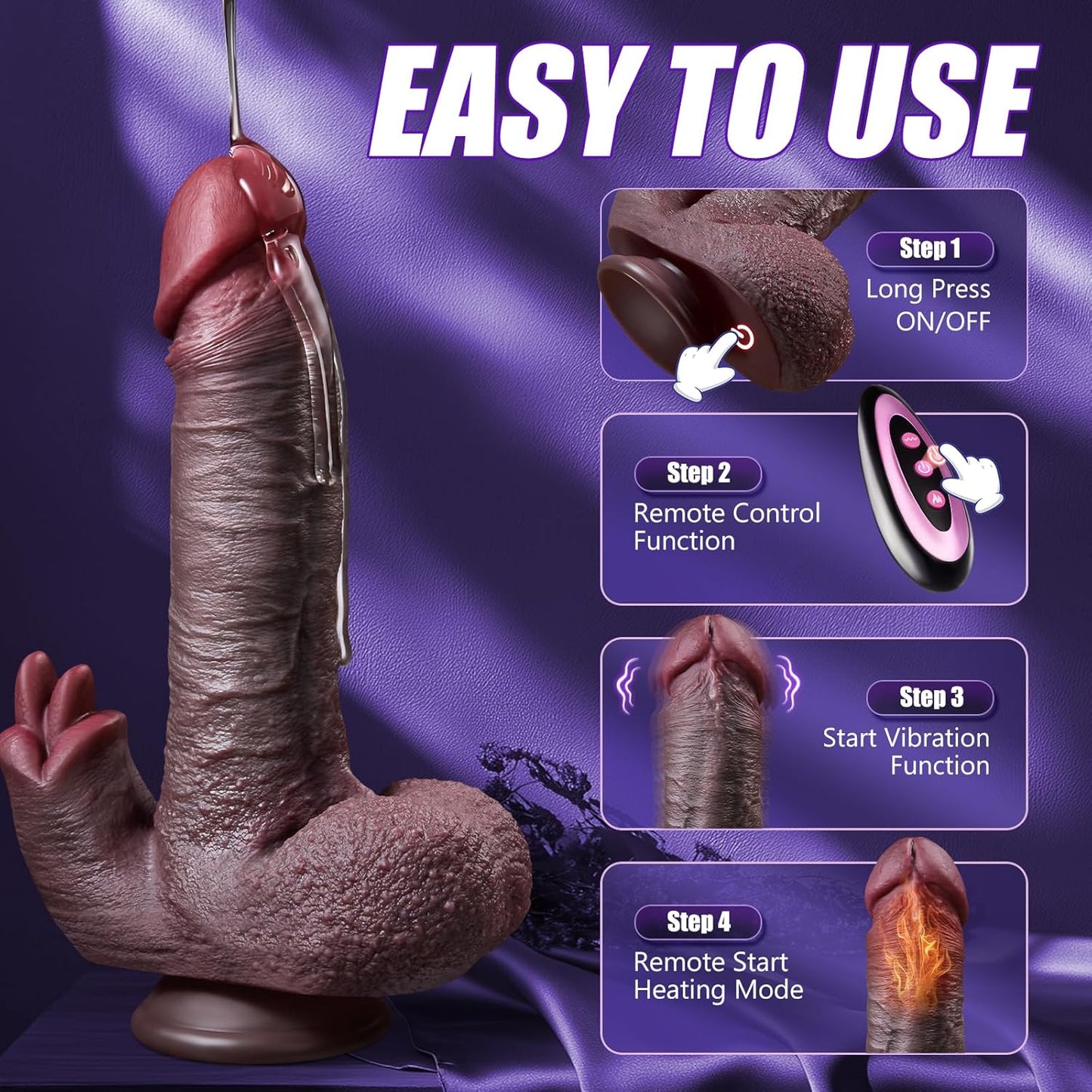 LustObsidian Thrusting Dildo Vibe