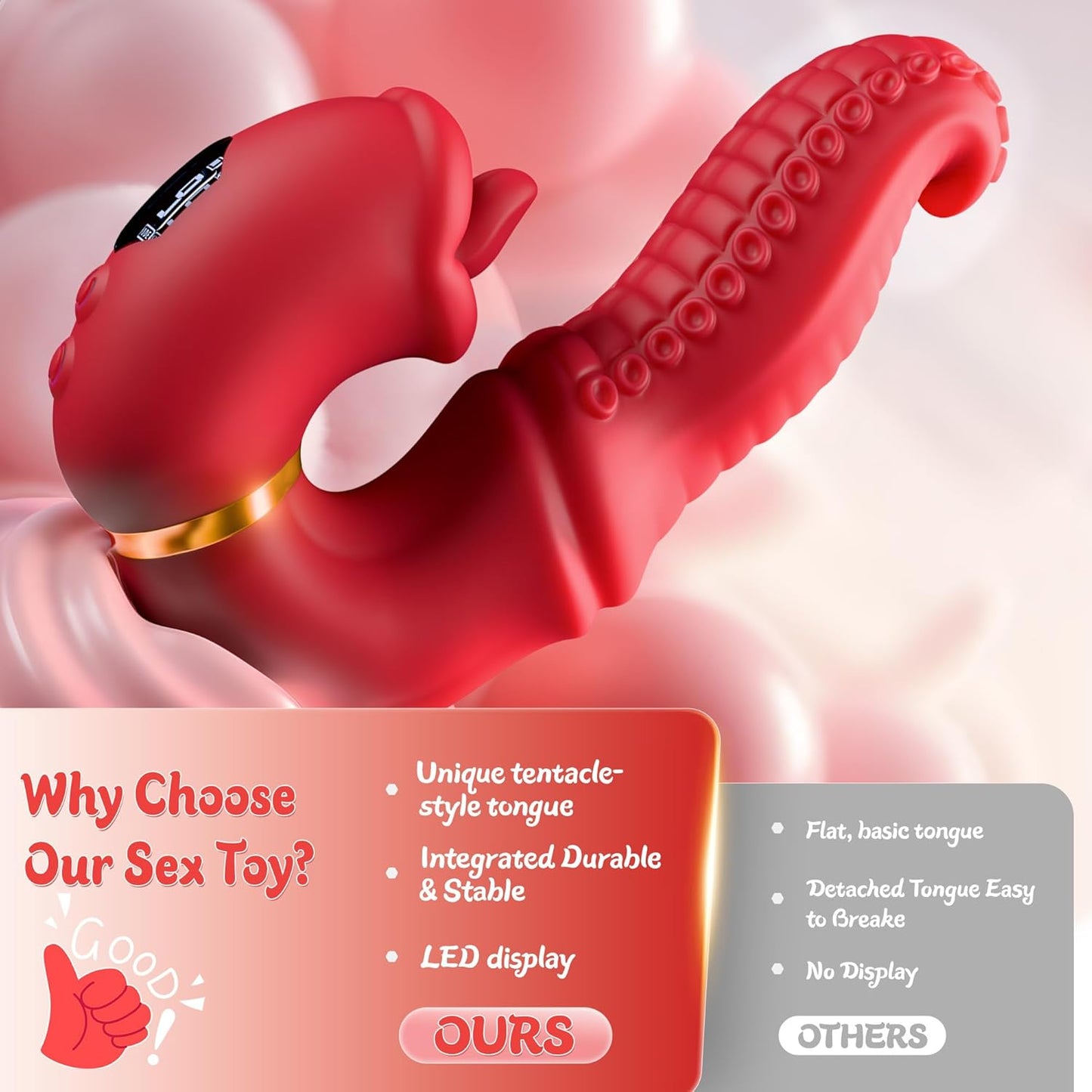 LuxeRose Vibrador de lengua para clítoris y punto G