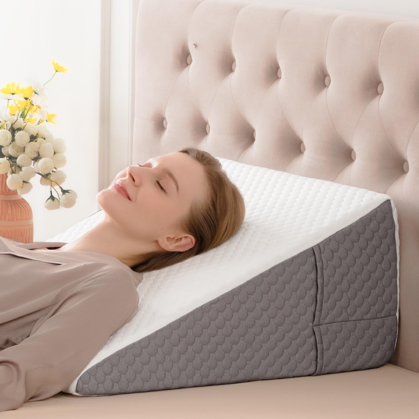 Almohada de cuña con inclinación íntima para parejas de espuma viscoelástica