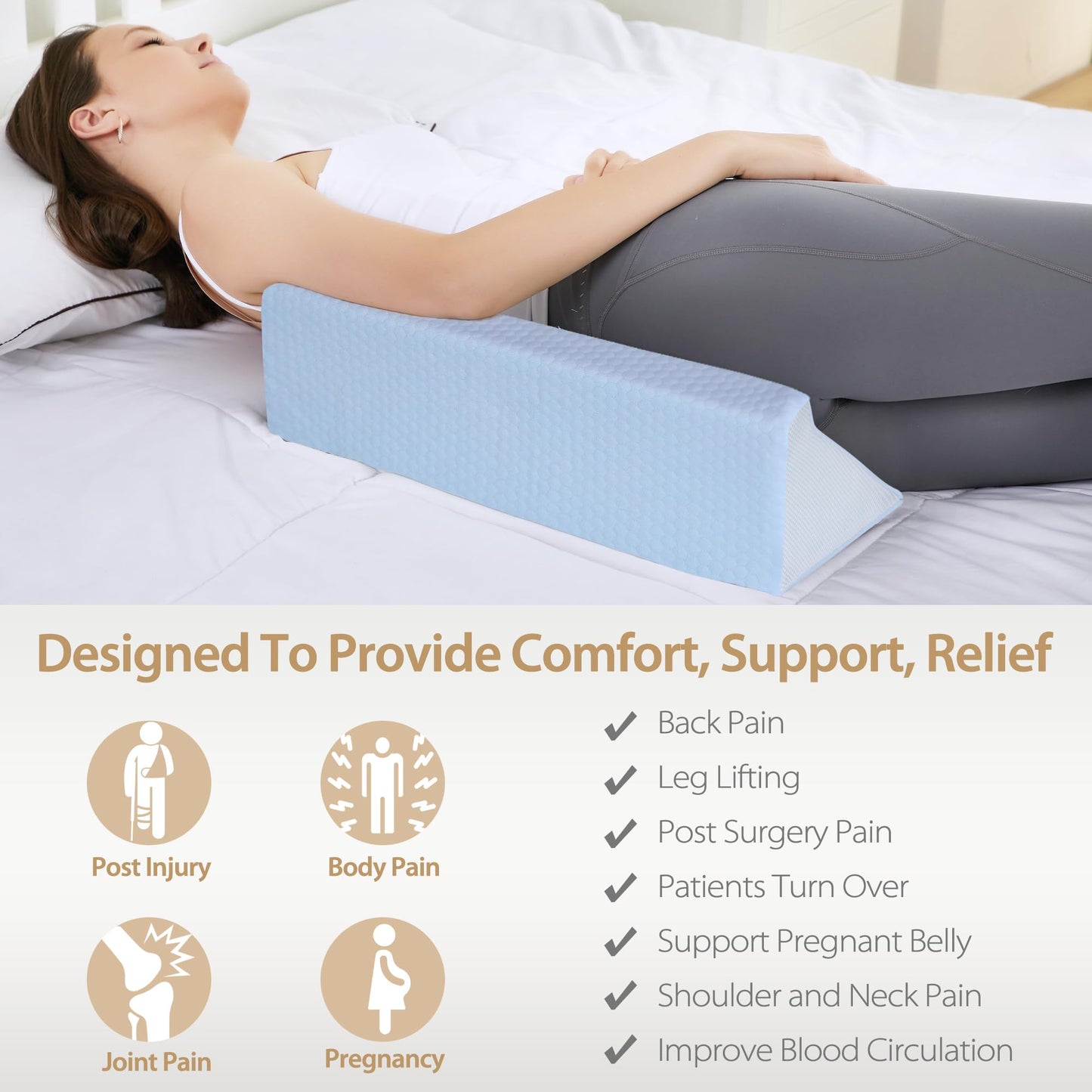 Almohada de cuña de espuma viscoelástica para parejas y el sexo