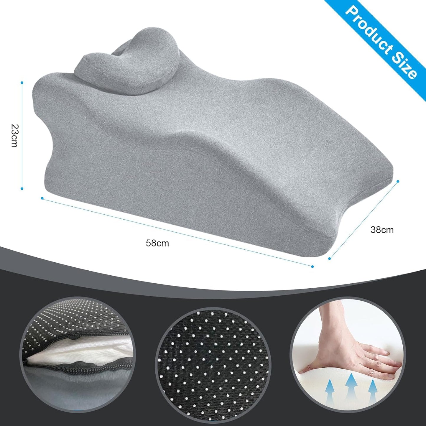 Almohada de soporte de posicionamiento para la intimidad de espuma viscoelástica