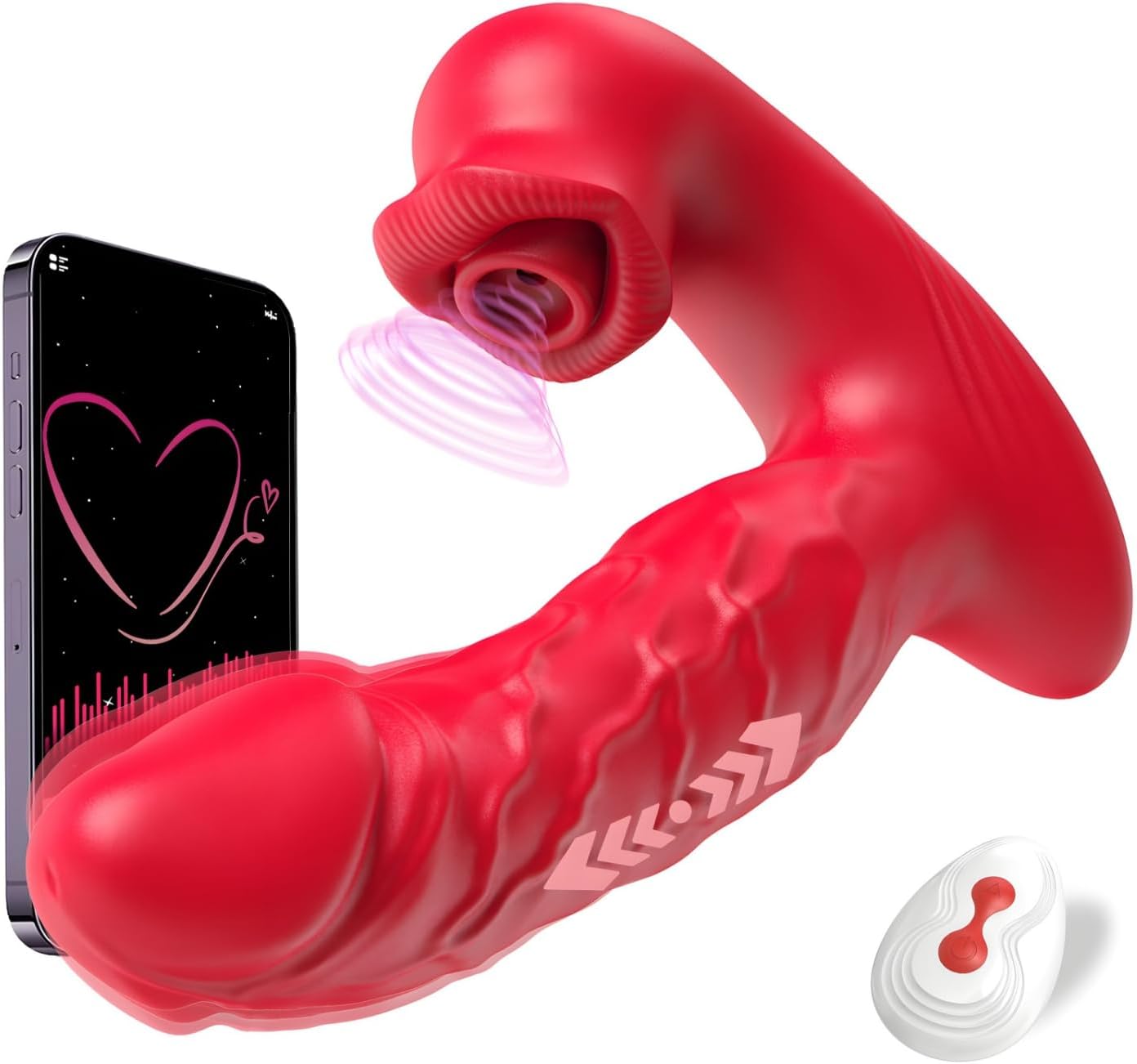 NoirWhisper Vibrador Ponible de Empuje y Succión