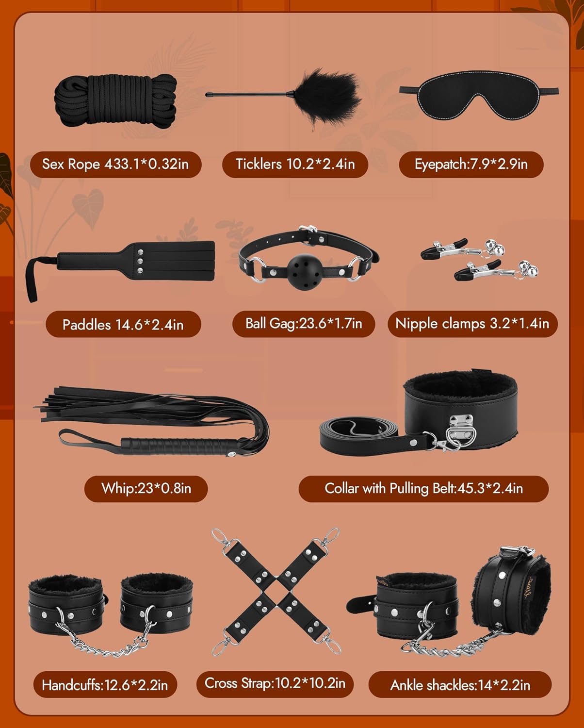 Set de bondage ObsidianBond de 11 piezas
