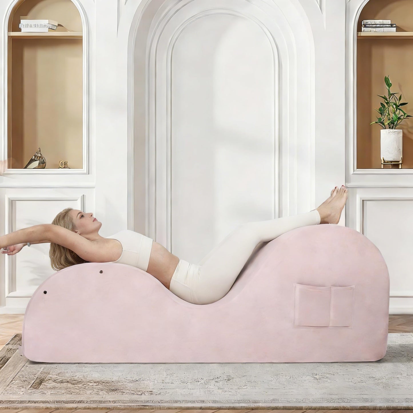 Pink Ergonomic Curved Premium Sex Chaise