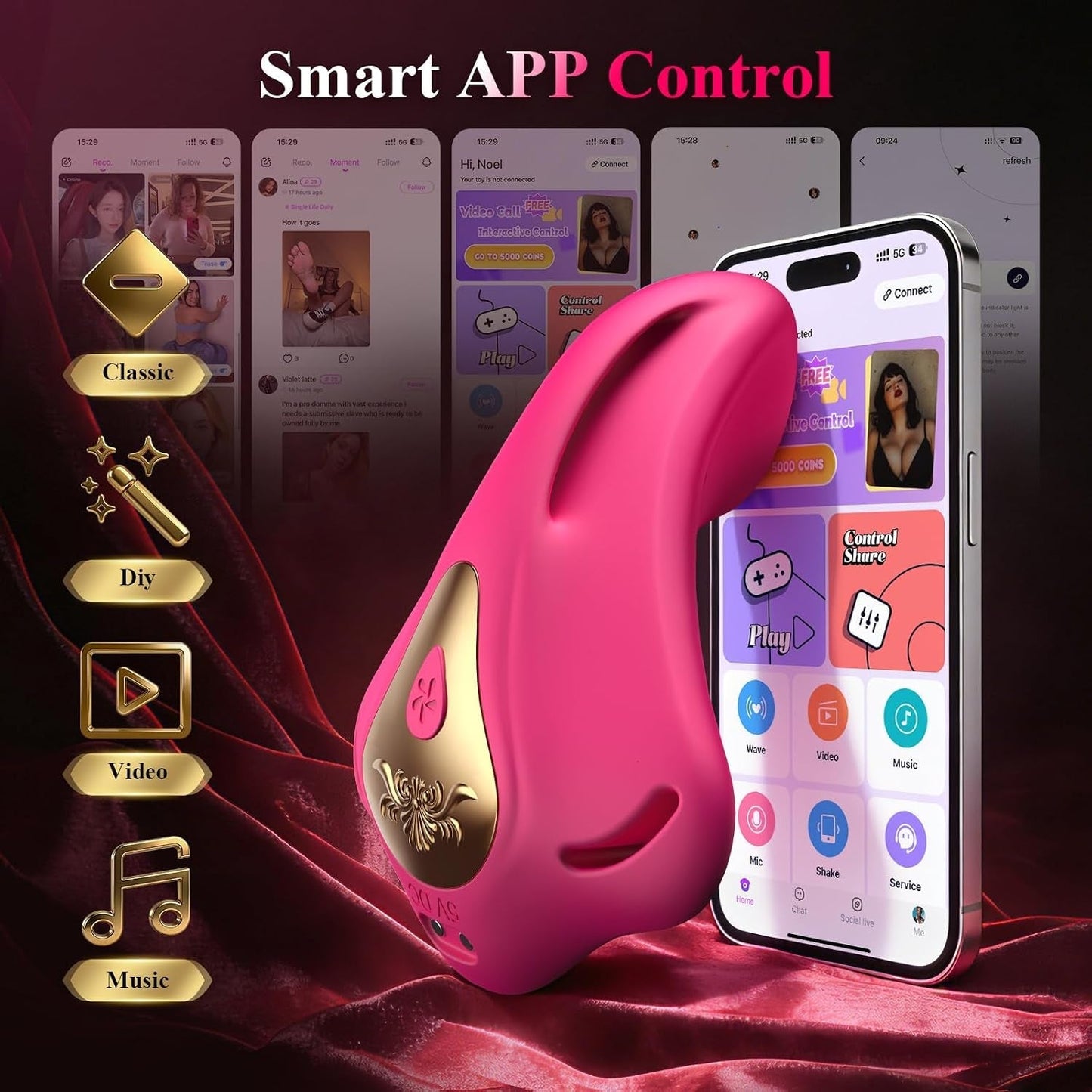 PlayMate App-Control Wearable Butterfly Couples Vibrator