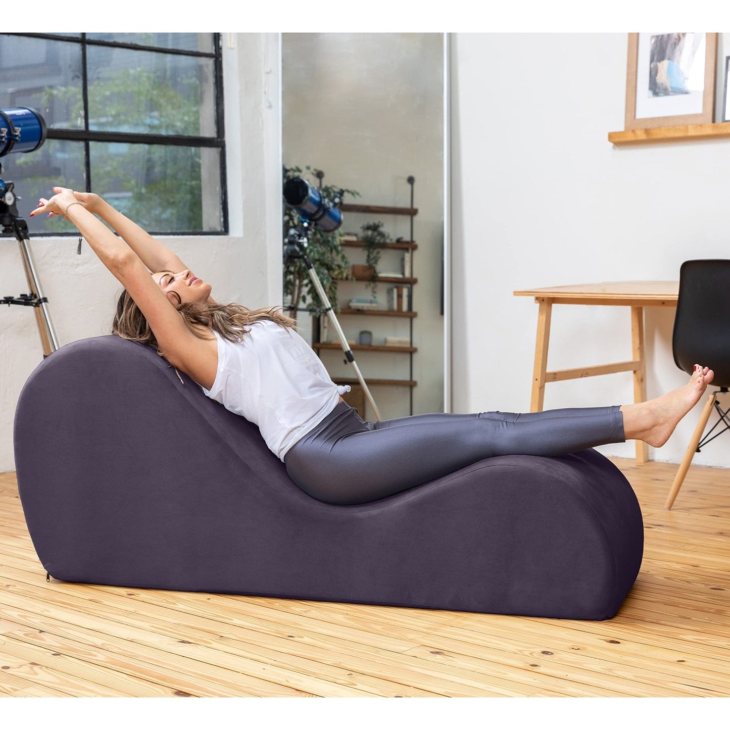 Chaise longue de salón íntimo Aubergine Premium