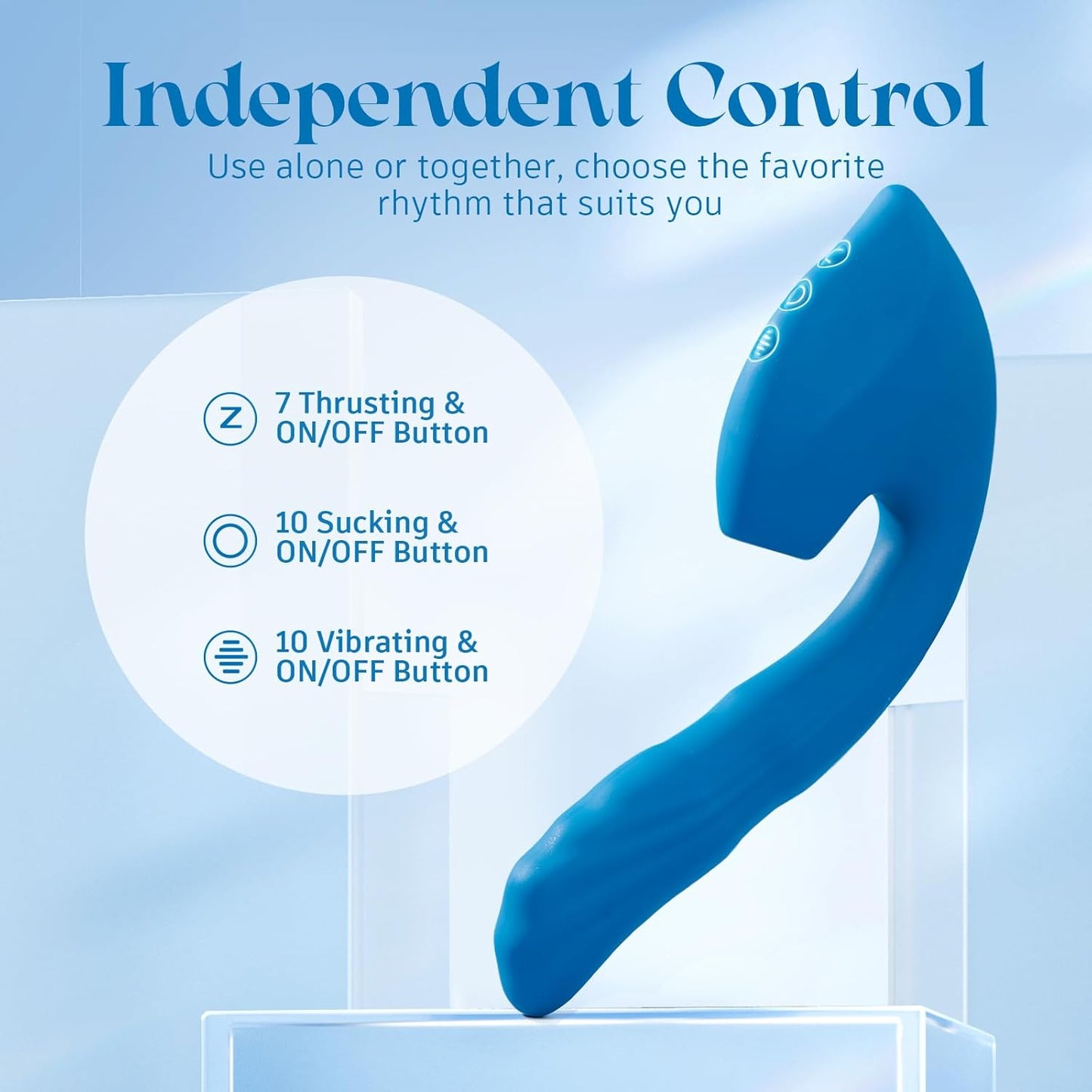 Vibrador de succión y empuje 3 en 1 QueenPulse