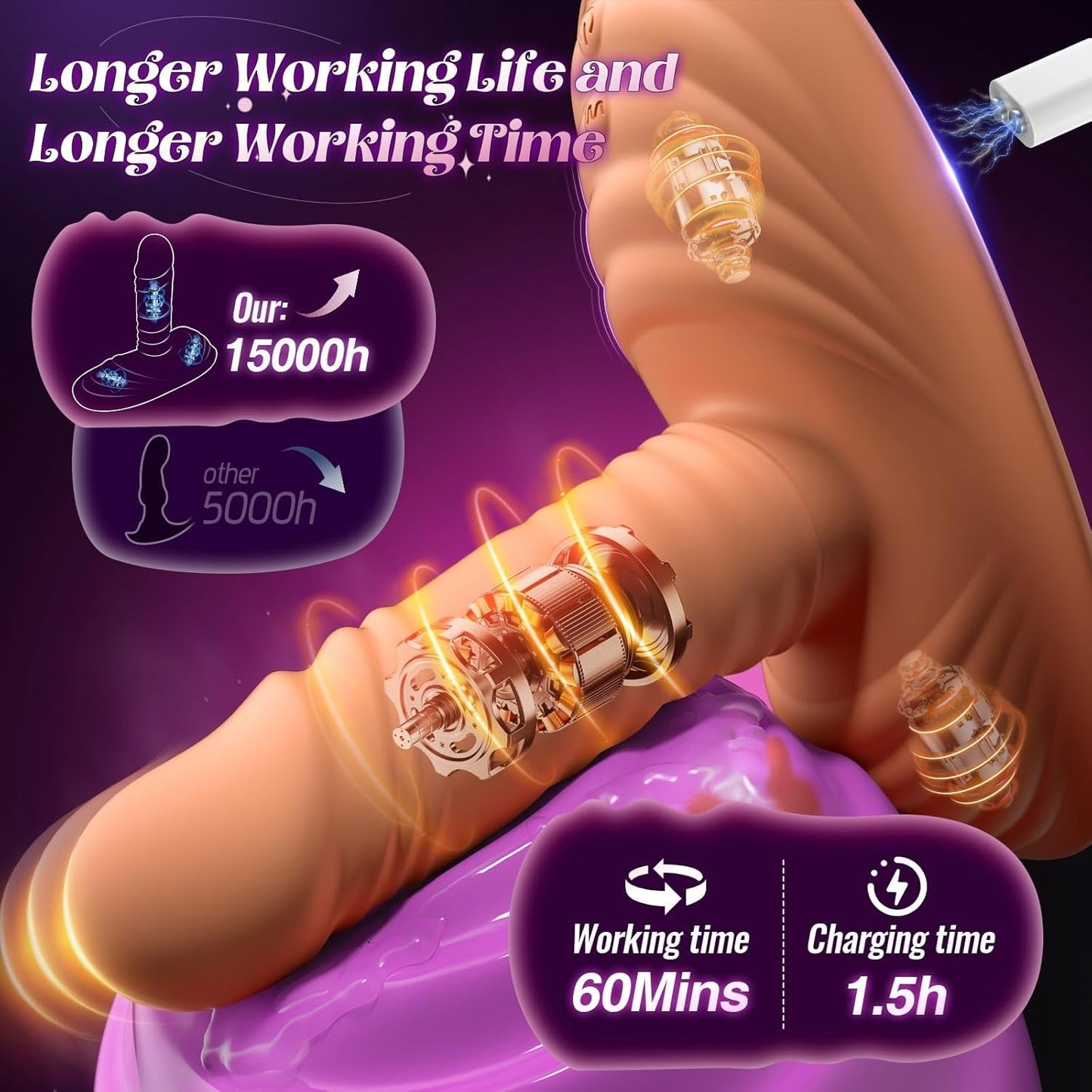 RideEcho 8-in-1 AI Sync Thrusting Riding Dildo