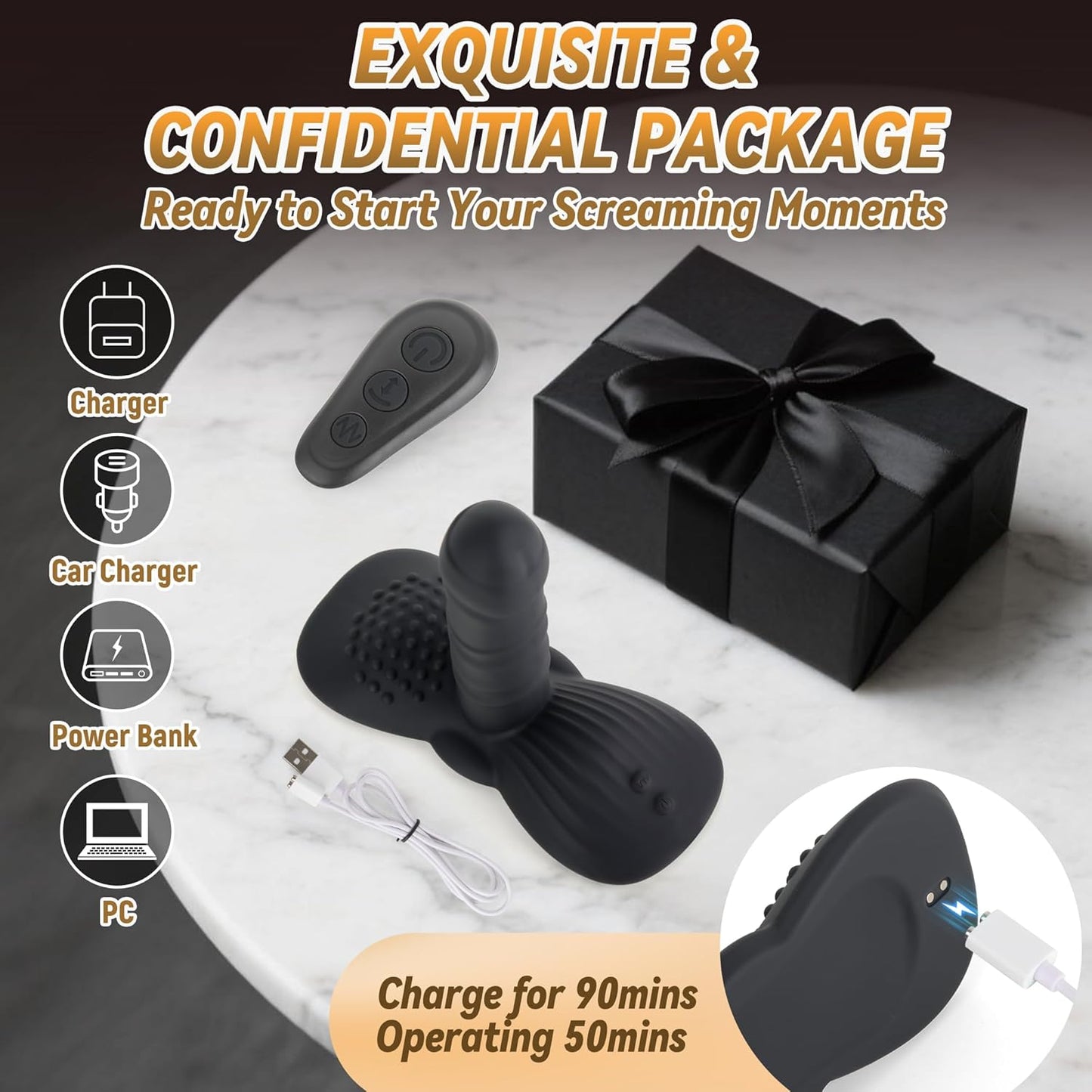Vibrador para montar RogueMotion de triple acción