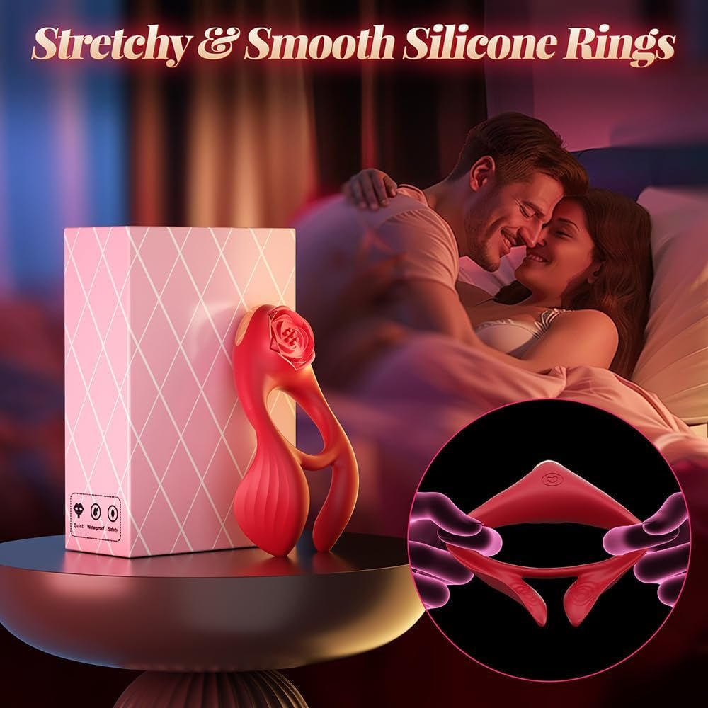 Anillo para pene RoseLux de triple motor