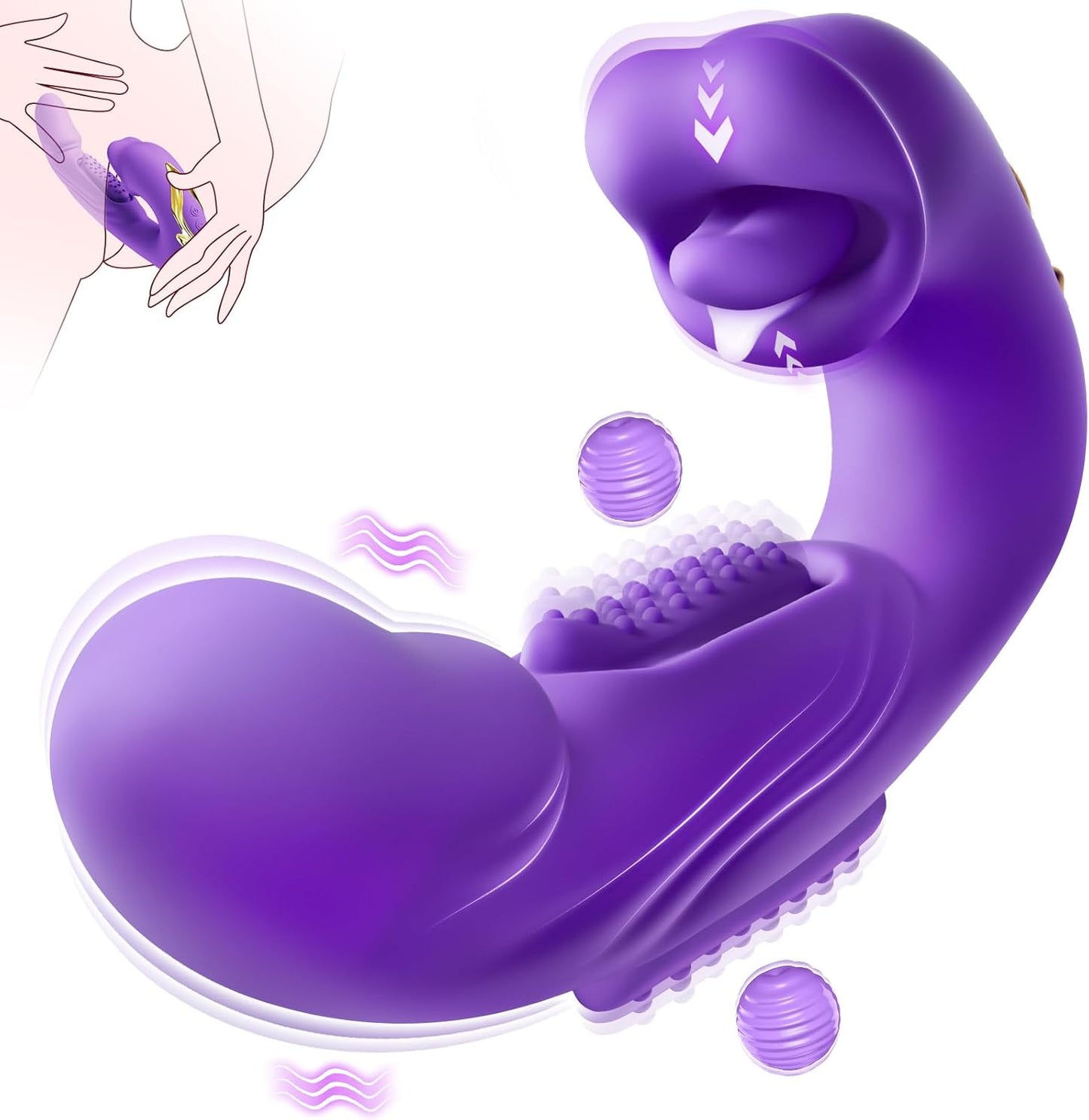SensuBloom Vibrador 4 en 1 – Golpea, Succiona, Lame, Vibra
