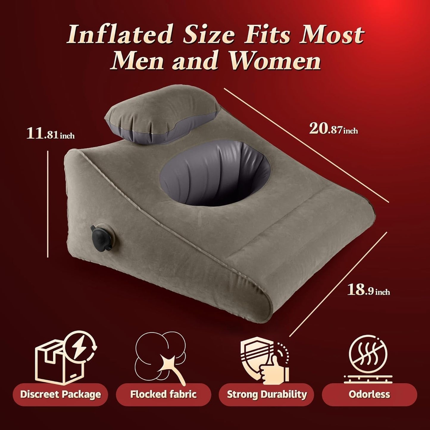Almohada de cuña inflable ElevateX para posiciones sexuales