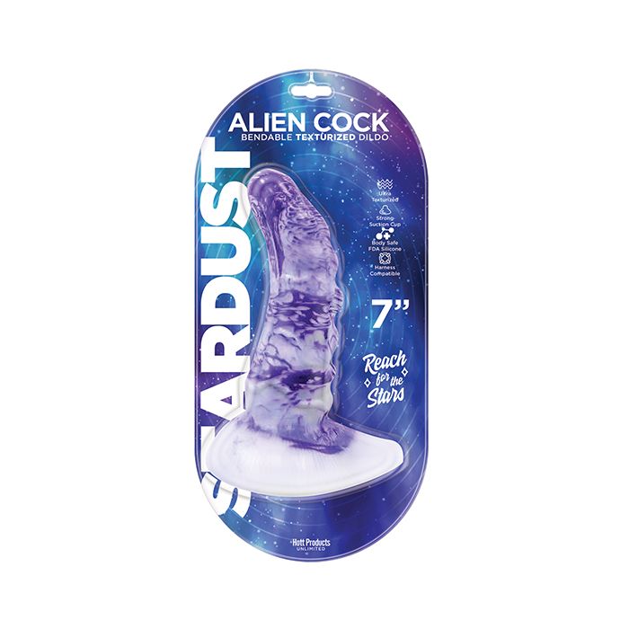 Dildo de silicona de grado médico "Stardust Alien Cock Textured" de 7 pulgadas
