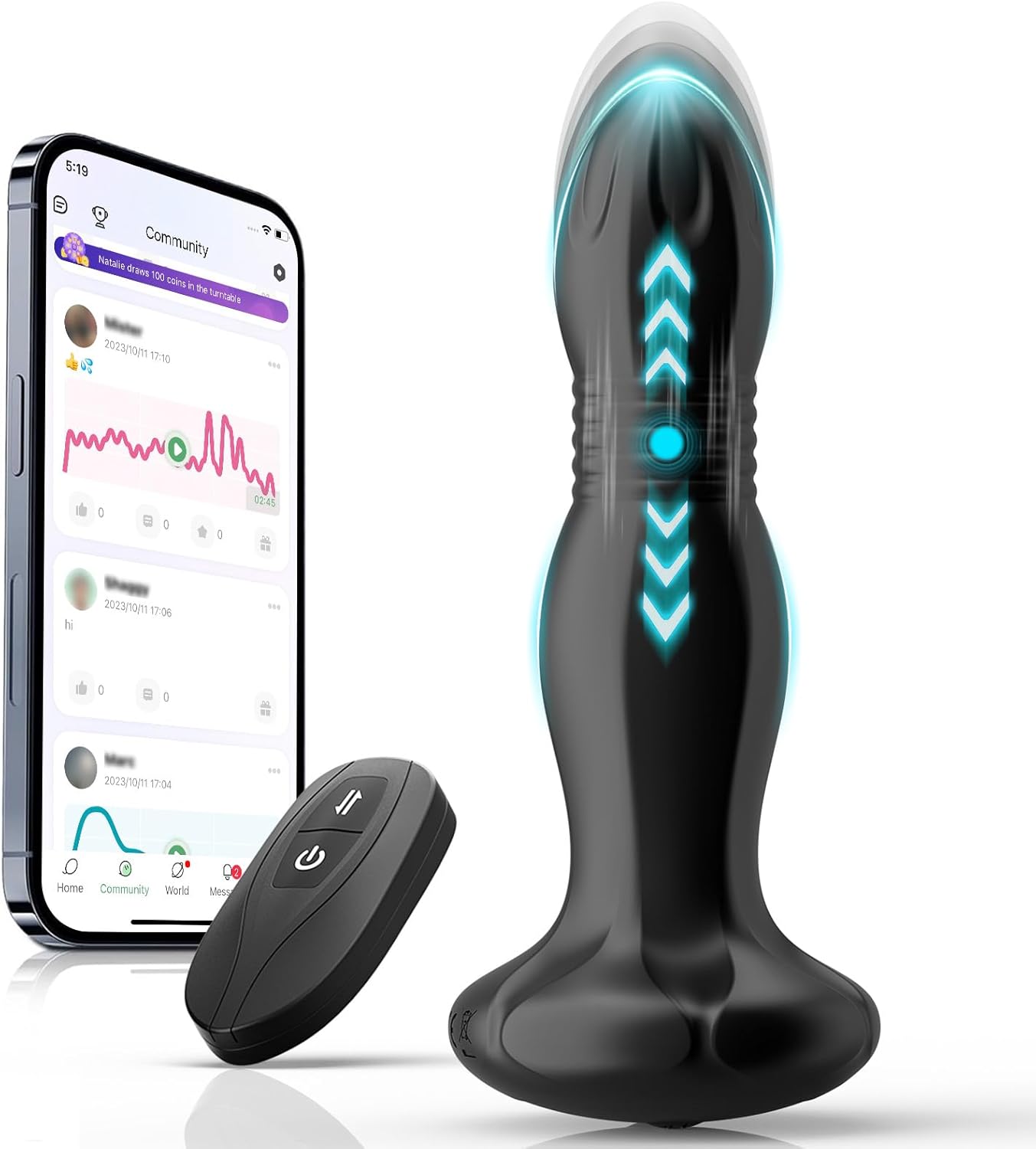 Masajeador de Próstata Controlado por Aplicación ThrustPlunge