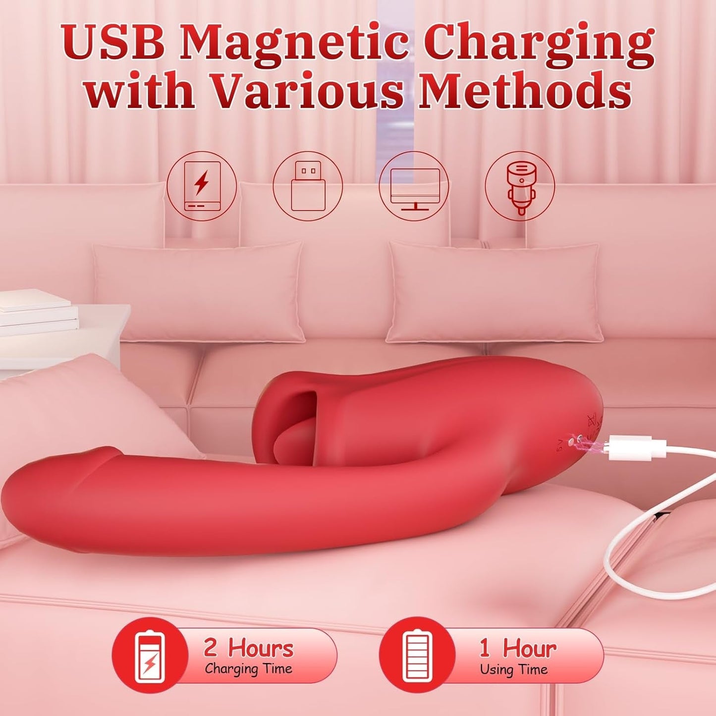 TongueRidge 3-in-1 Rose G-Spot Tongue Vibrator