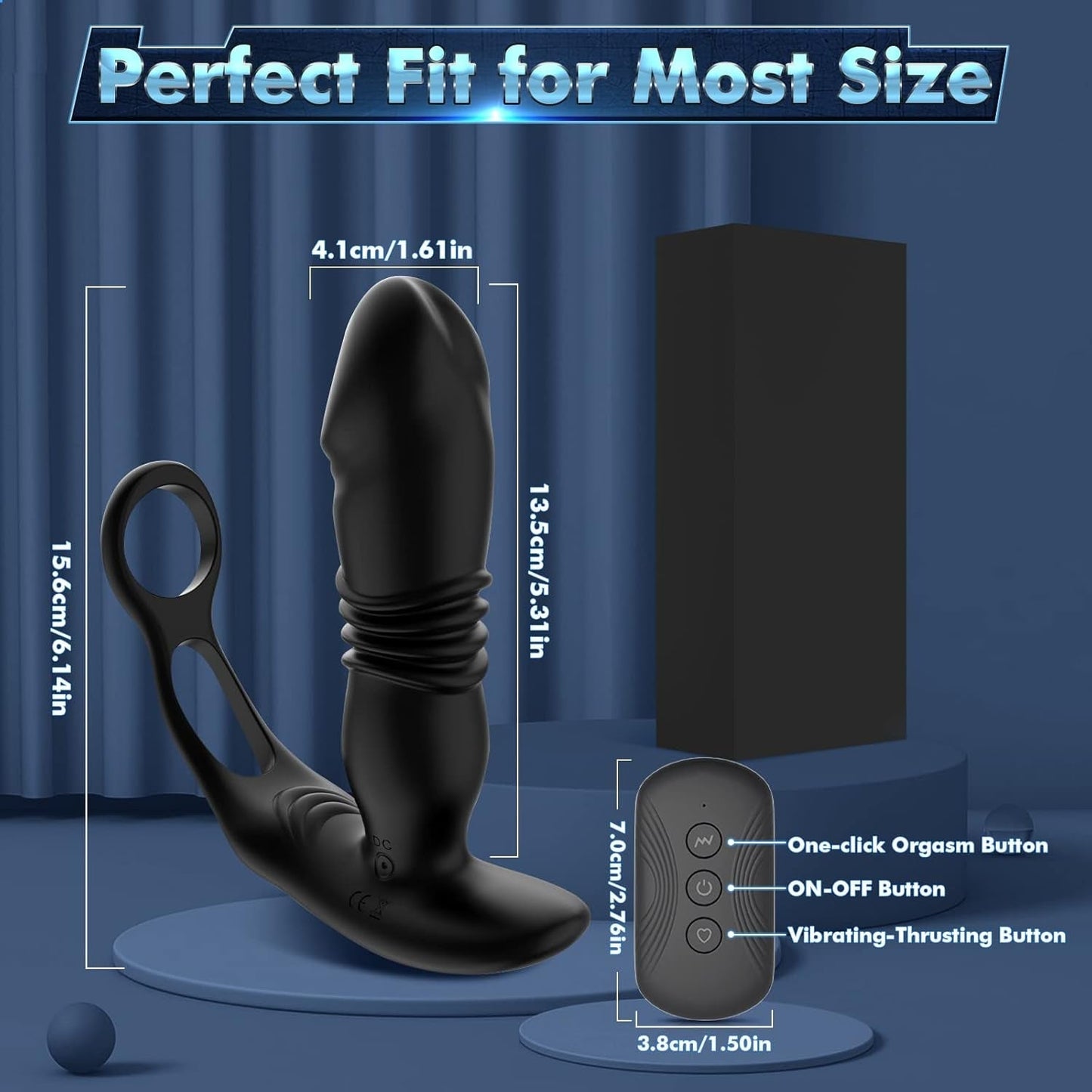 TriadSurge Thrusting Prostate Massager Dual Cock Ring