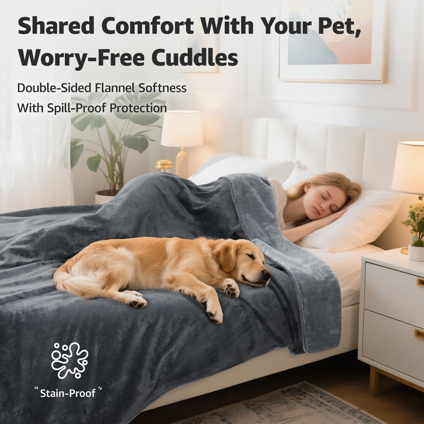 Twin Leakproof Intimate Flannel Blanket