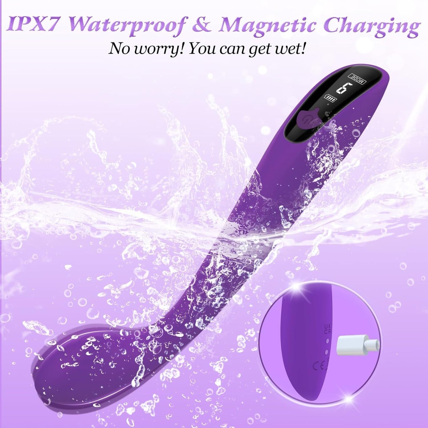 Vibreur baguettes point G VelvetArc avec écran LCD