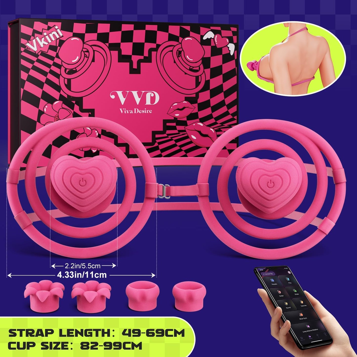 VelvetBikini Vibrador de pezones de manos libres