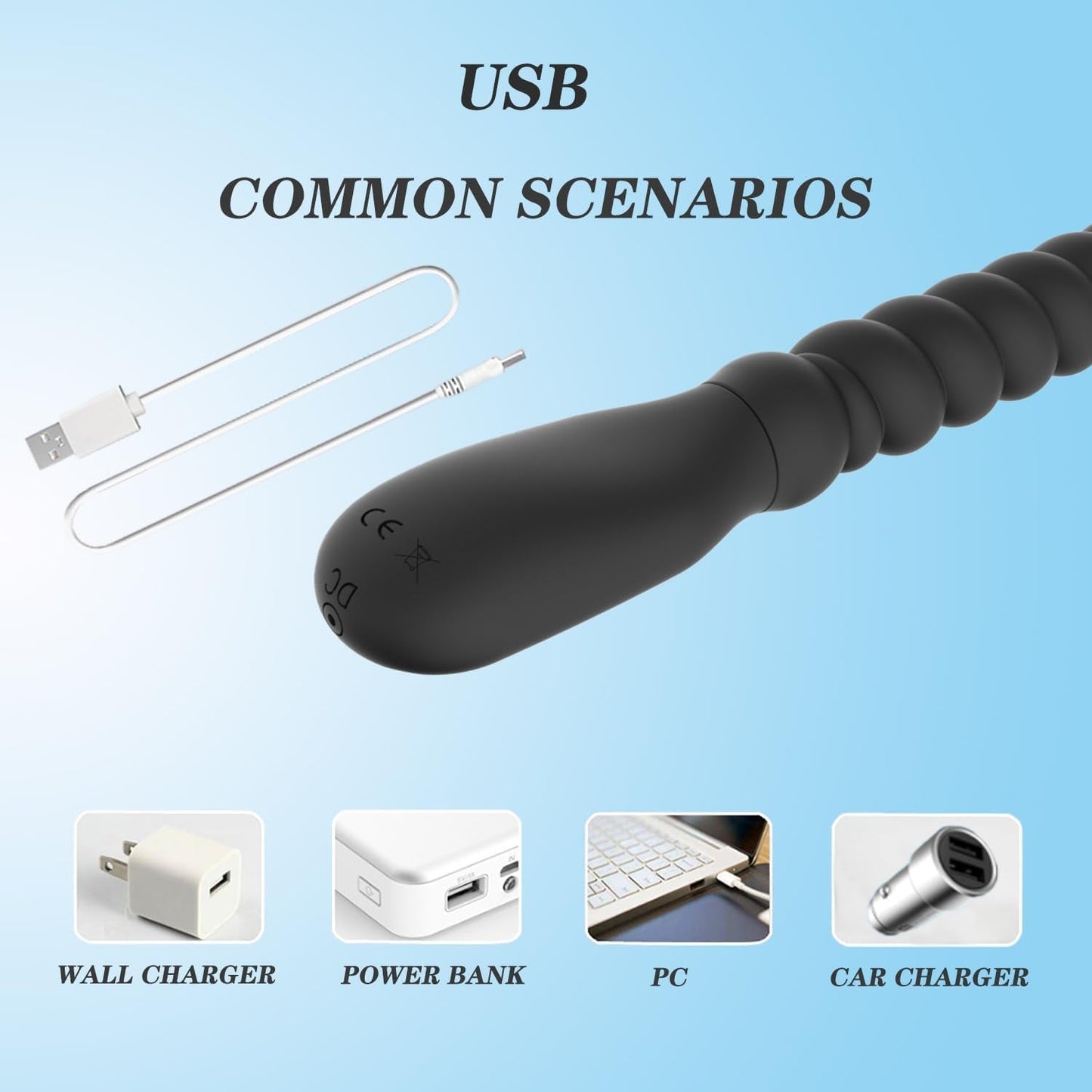 WhisperBead Vibrating Anal Beads Wand | 10 Modes
