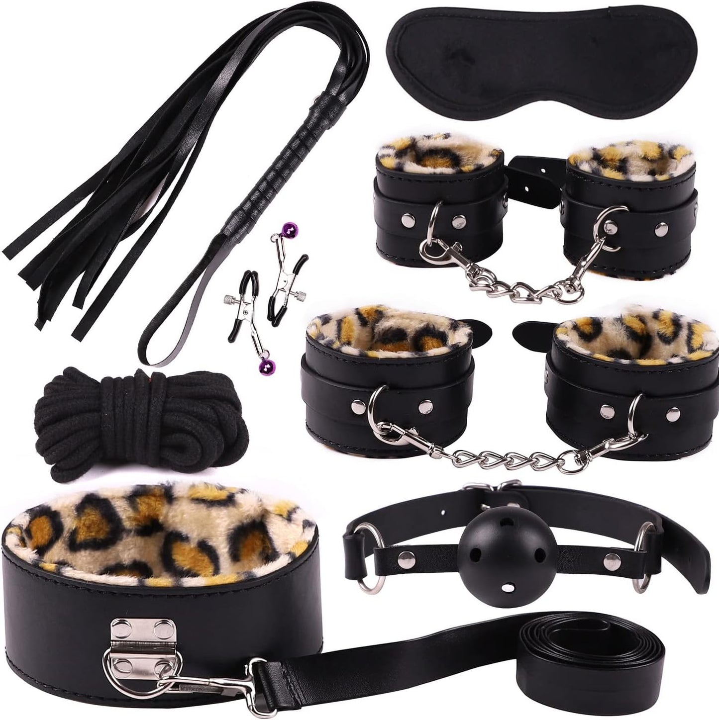 Ensemble BDSM Léopard 30 pièces WildLuxe