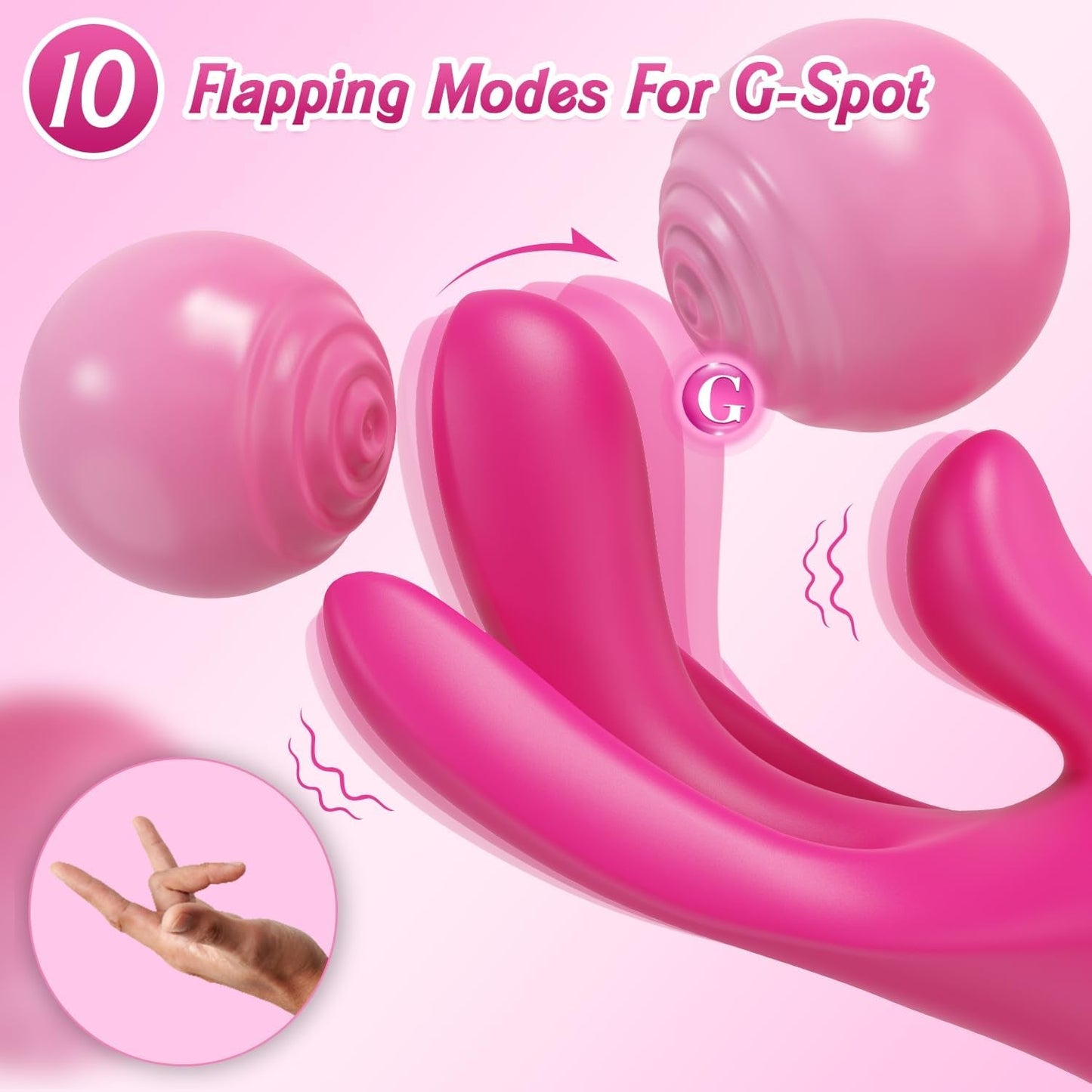 Vibrador de dedo 3 en 1 TriFlex con 10 modos y estimulador de punto G aleteador
