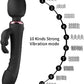 ObsidianWave Rabbit Wand Vibrator 10 Modes Waterproof Silicone