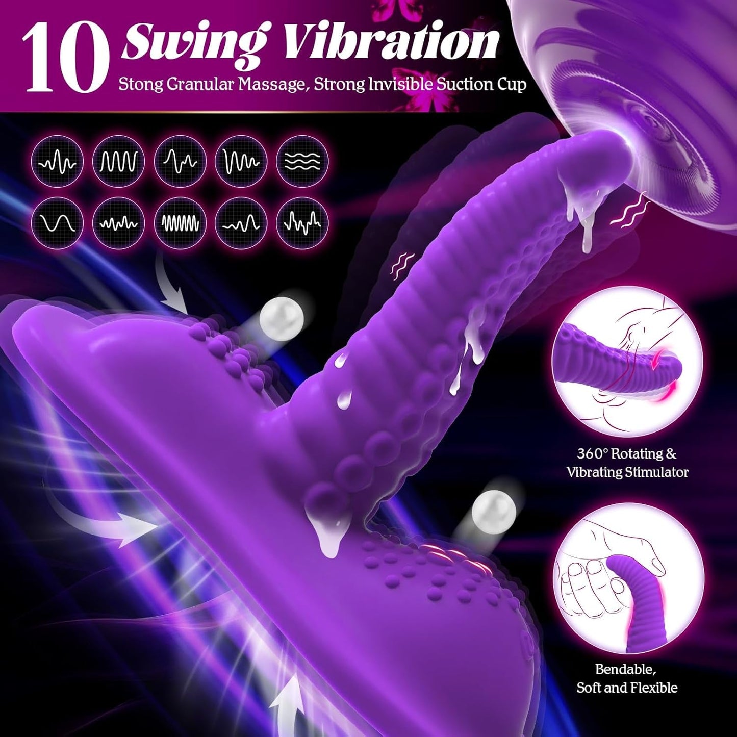 VioletKraken Triple Motor Ride-On Tentacle Dildo Vibrator