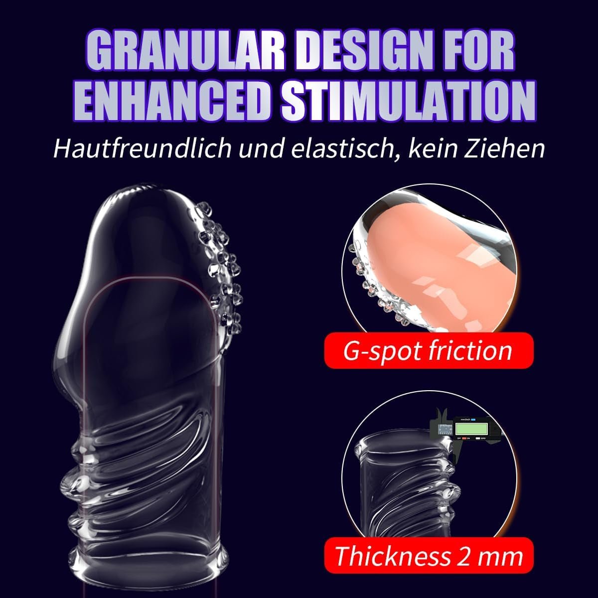 VelyonX Juego de Mangas de Textura Realzadora de Grosor para Pene