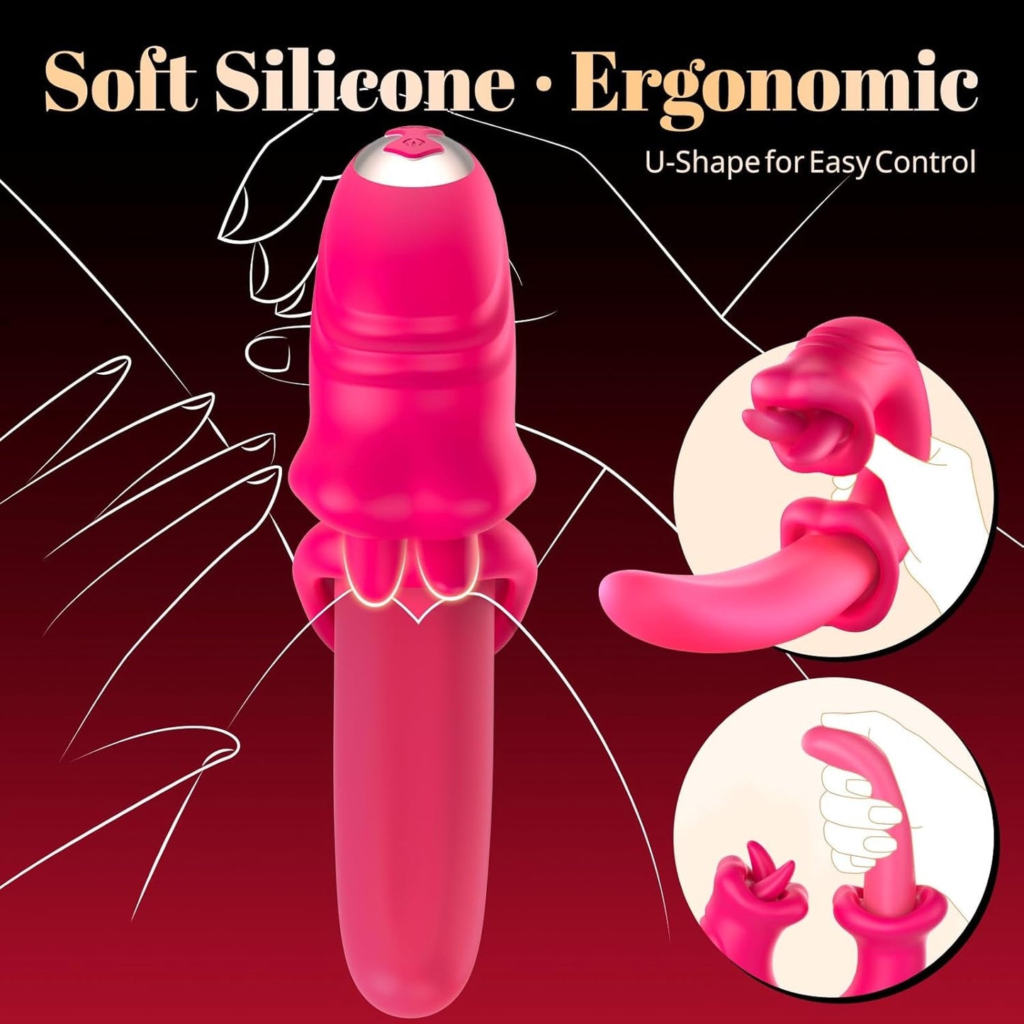 Vibrador de lengua LunexaSync App con 20 modos, juguete para clítoris y punto G
