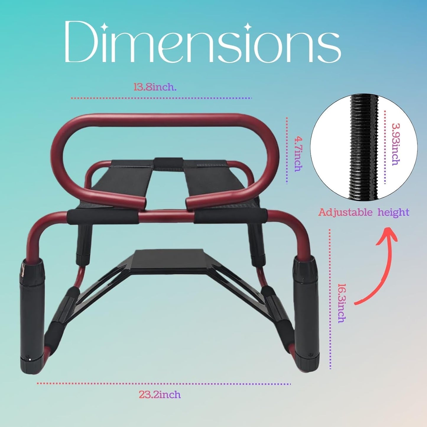 Silla sexual ajustable CrimsonLift con reposabrazos y soporte para dildo