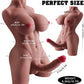 NoirviaX 18.7lb Torso de Muñeca Sexual Transgénero con Consolador TPE Marrón