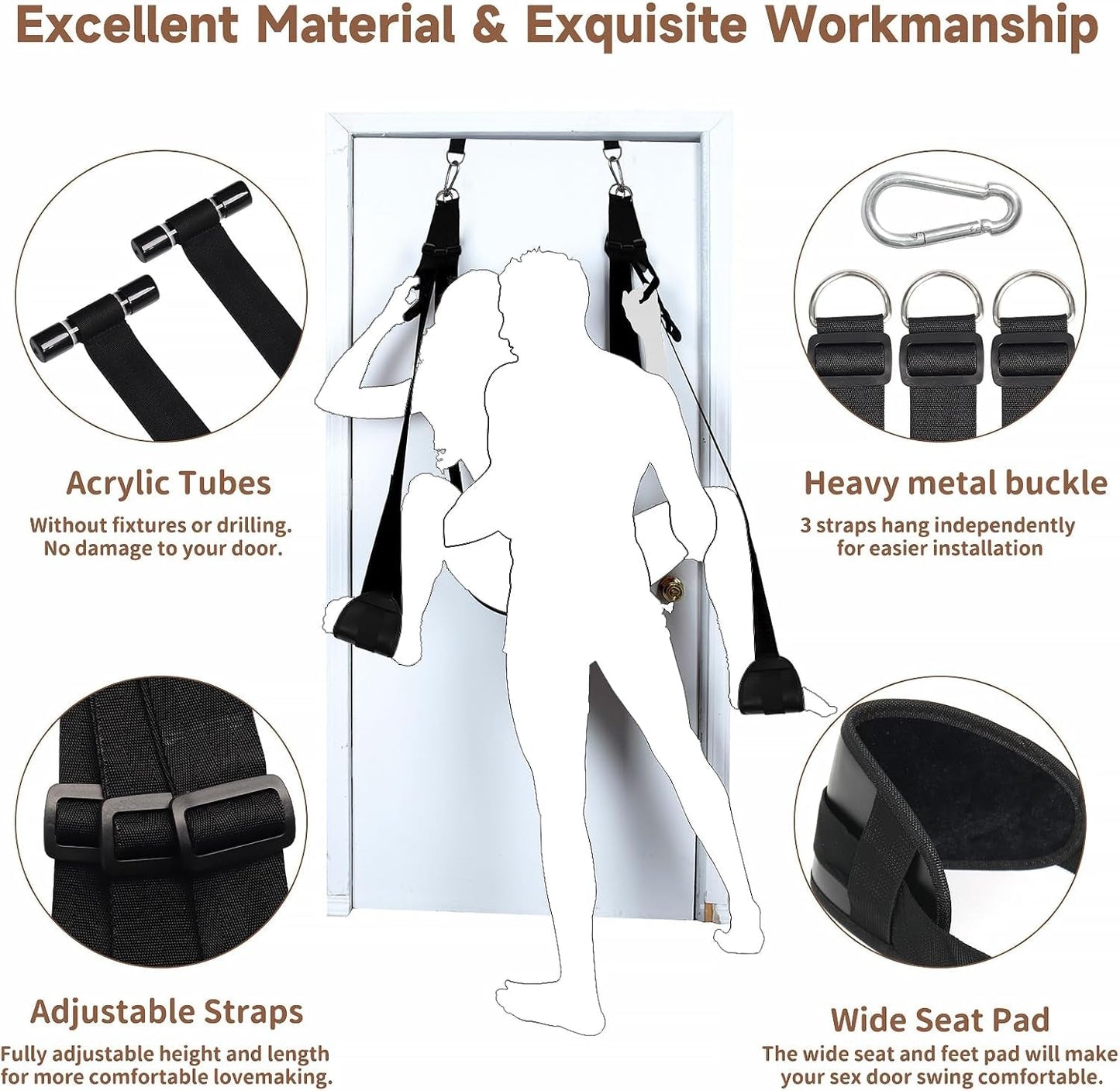 Columpio sexual para puerta SilvarisX con asiento de 300 lb