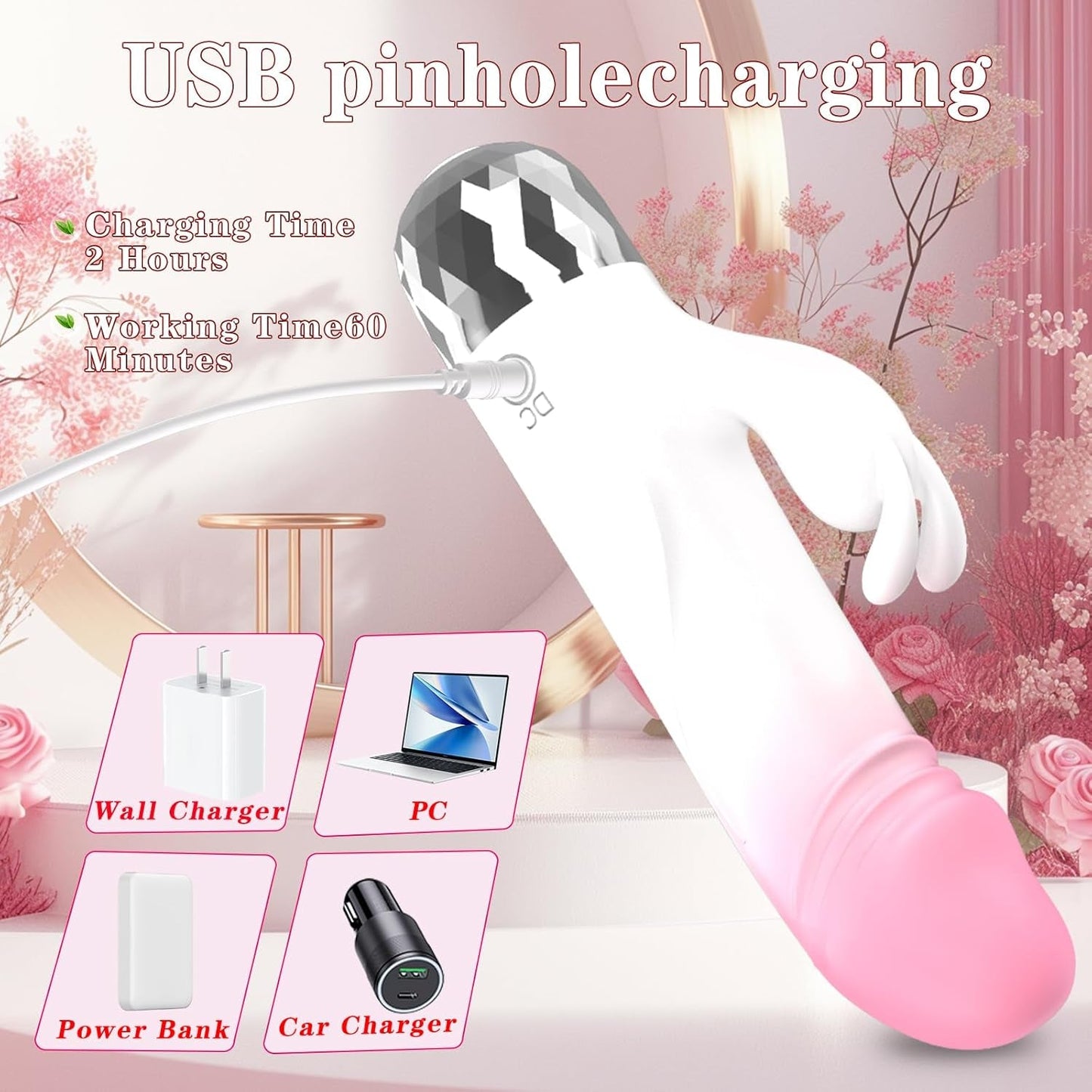 MiniVibrador Mini Rabbit de Terciopelo 10 Modos Silicona Impermeable