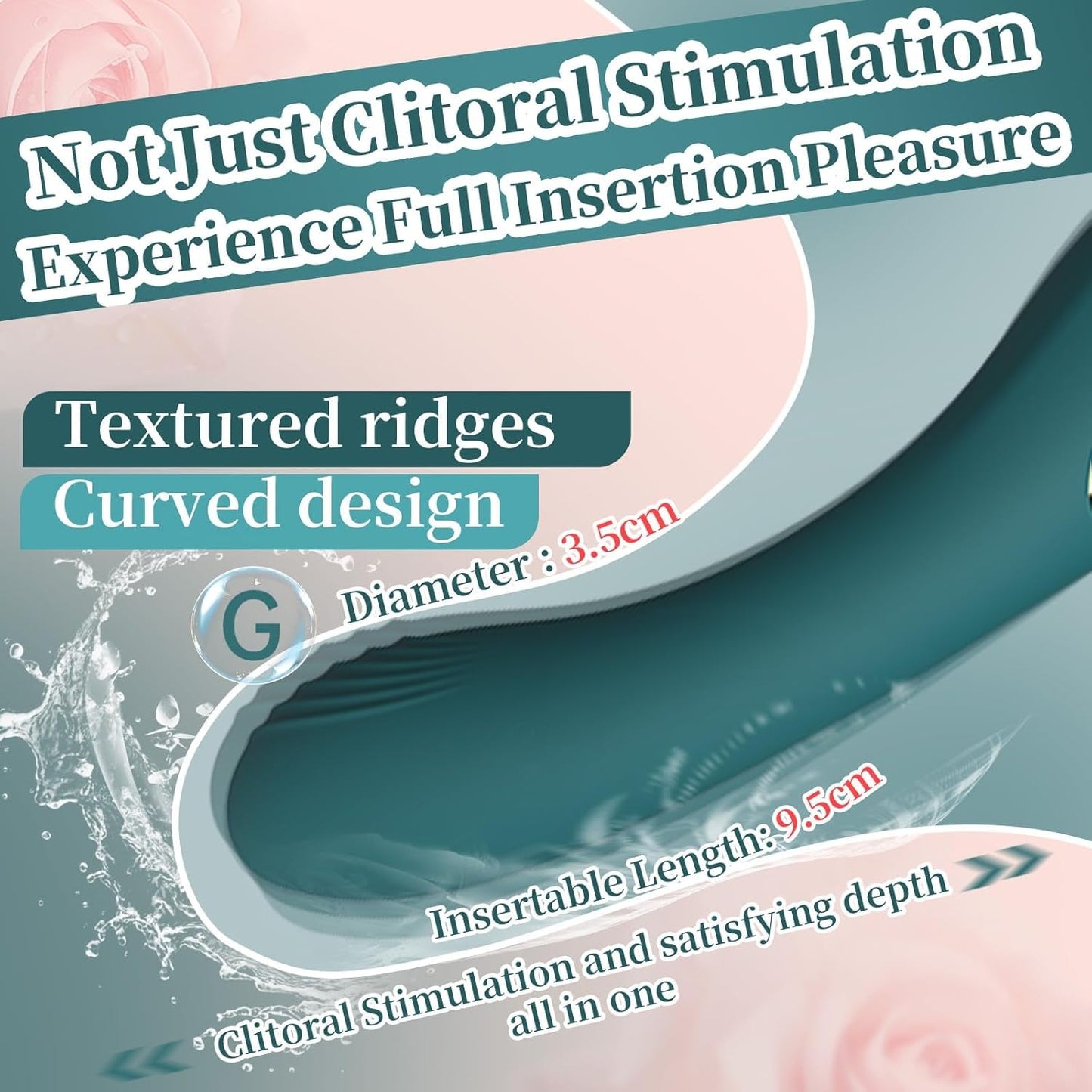 Vibrador PulseNova de Doble Punta para Clítoris y Punto G, 12 Modos, Impermeable