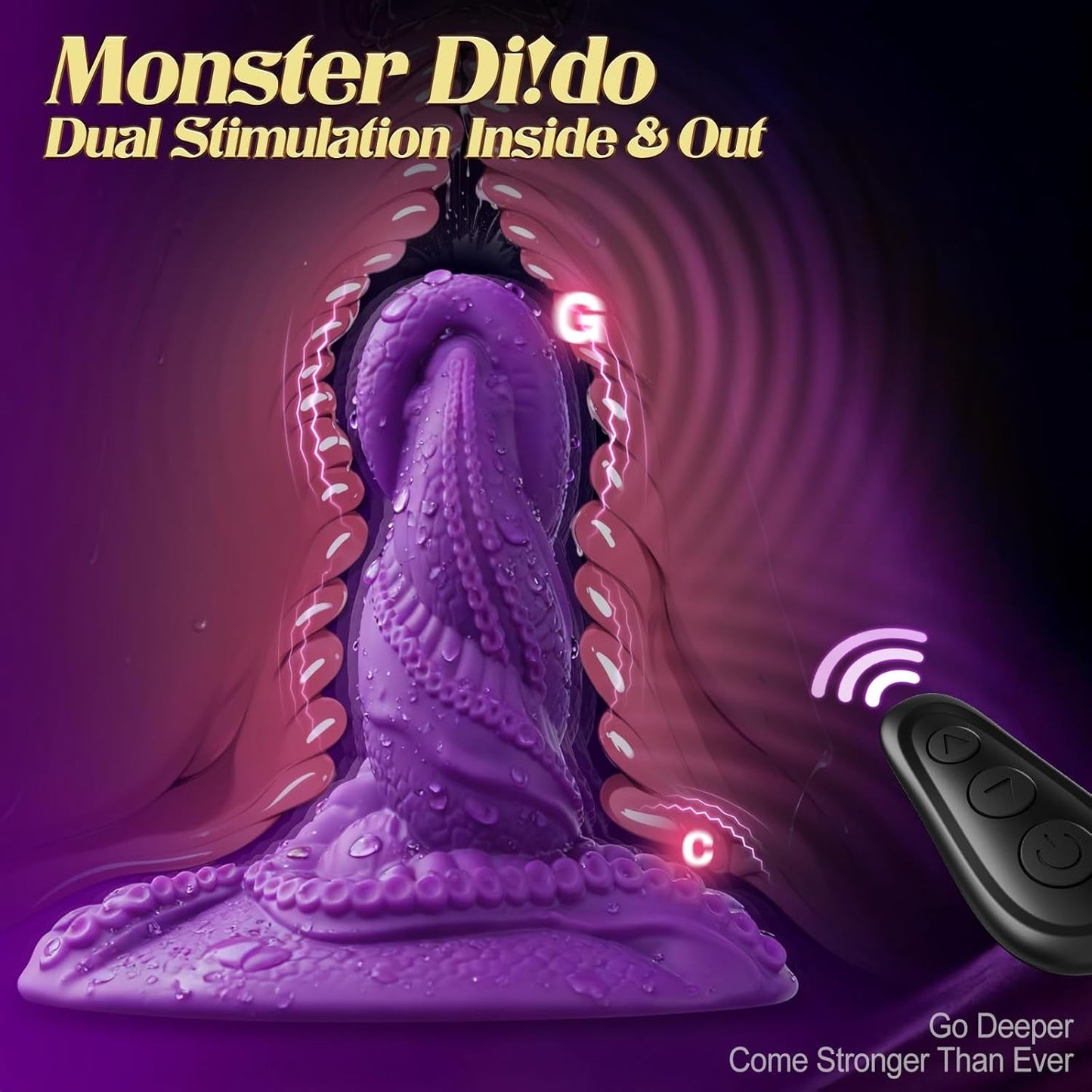 TentaclePulse Dildo de tentáculo para montar con vibración y control remoto 9x9