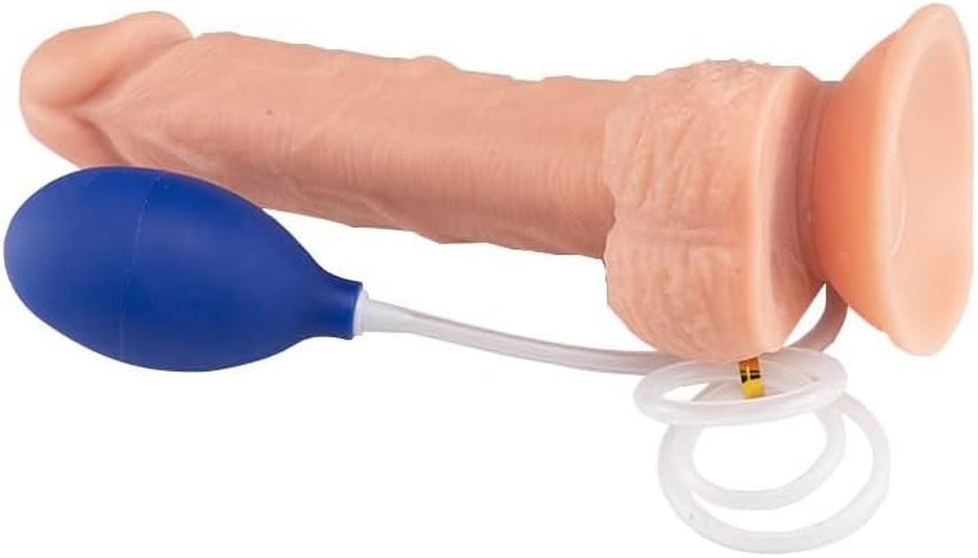 FlexJet Dildo Curvo de Silicona con Ventosa de 8,4” y Chorro