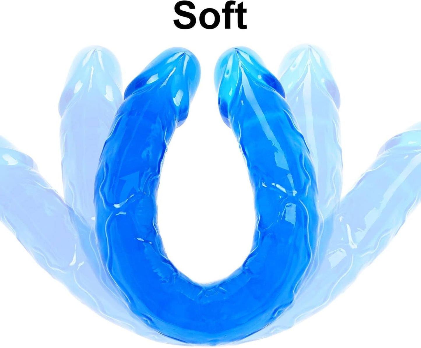 Juguete para principiantes BlueEase, dildo doble delgado de 11.8 pulgadas