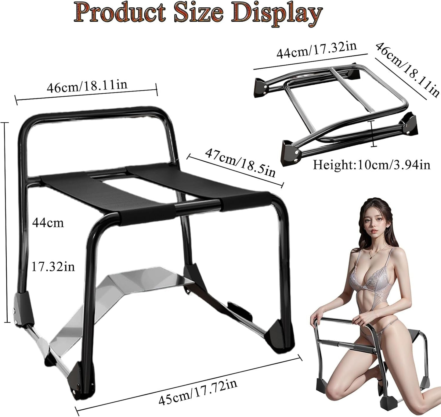 Silla sexual plegable ShadowFold con soporte para dildo